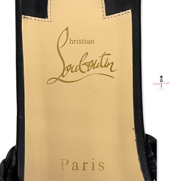 CHRISTIAN LOUBOUTIN Marilla Flats Woven Leather Slides Sandals Red Soles 38.5 - Picture 13 of 15